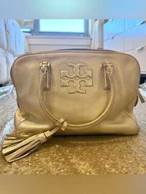 Tory Burch Thea Gold Satchel Handbag